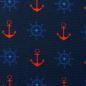 Preview: Canvas Heiner in marine mit orangen Ankern und blauen Steuerrädern
